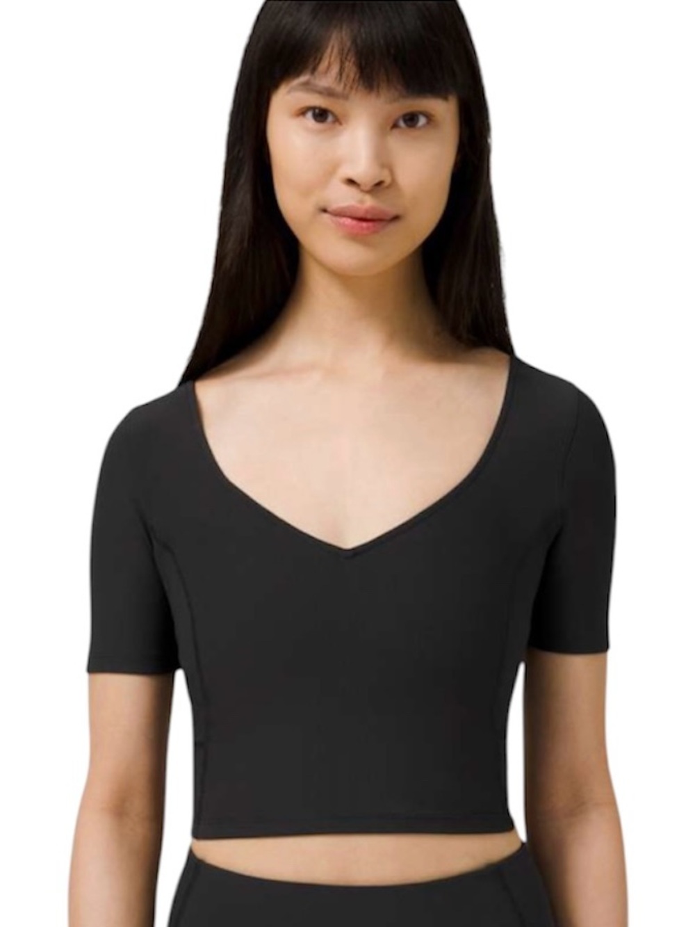 LULULEMON Ribbed Contoured V-Neck Yoga Short Sleeve Shirt size 6 - Picture 4 of 7